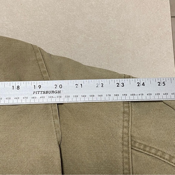 L.L. Bean Jacket Men's XL Tall Distressed Olive Green Barn Chore Coat lined - Picture 10 of 15